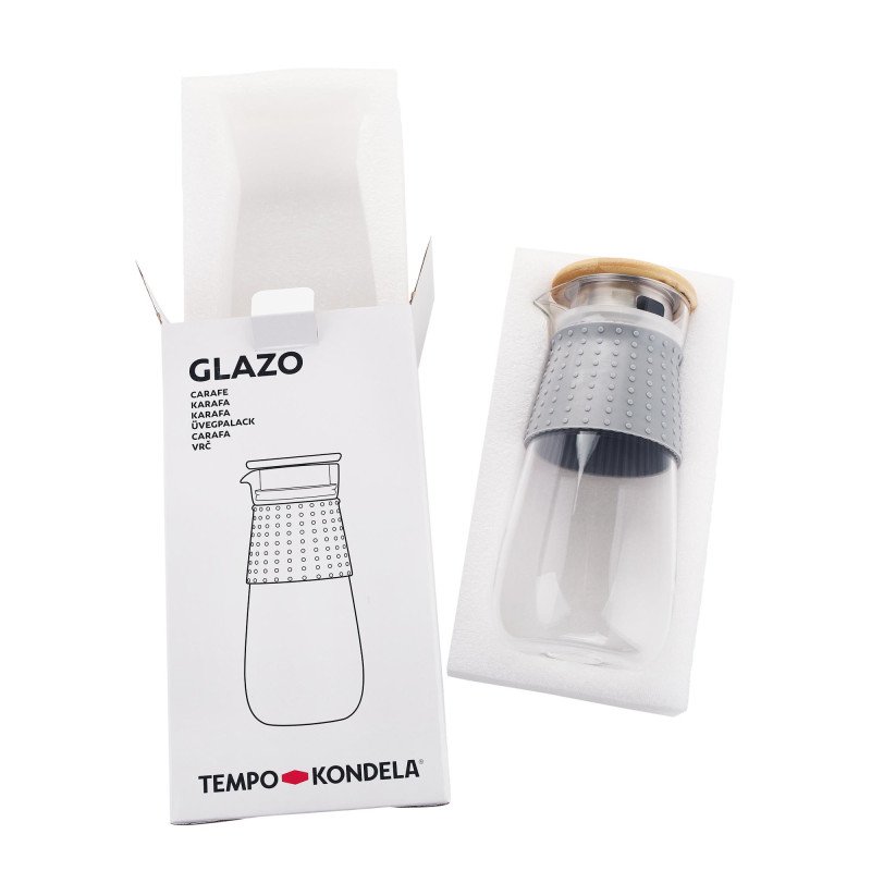 Kondela TEMPO-KONDELA GLAZO, karafa na vodu/čaj, 1200 ml, s viečkom a sitkom