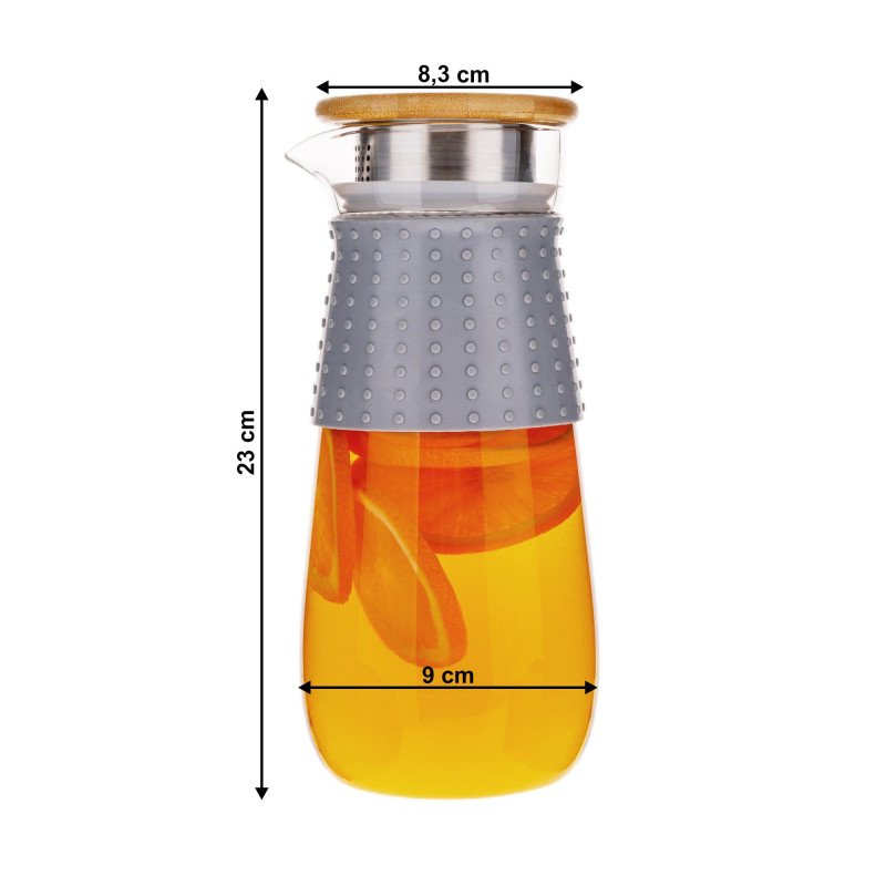 Kondela TEMPO-KONDELA GLAZO, karafa na vodu/čaj, 1200 ml, s viečkom a sitkom