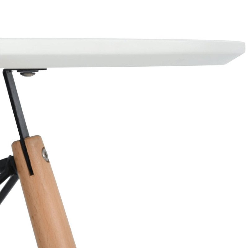 Kondela Jedálenský stôl, biela matná/buk, priemer 120 cm, DEMIN NEW