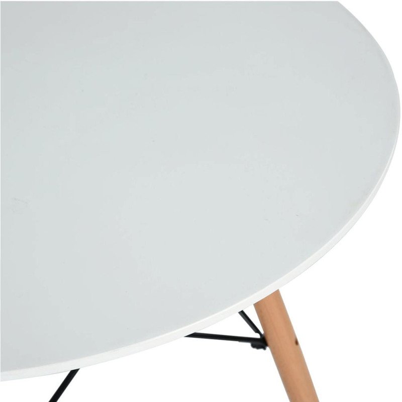 Kondela Jedálenský stôl, biela matná/buk, priemer 120 cm, DEMIN NEW