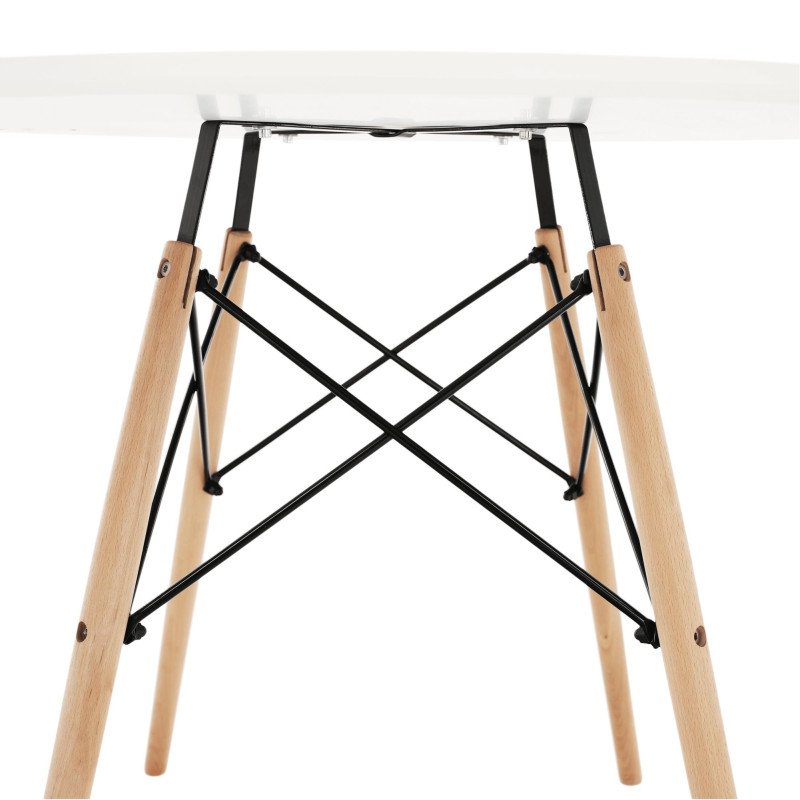 Kondela Jedálenský stôl, biela/buk, priemer 90 cm, GAMIN 2 NEW 90
