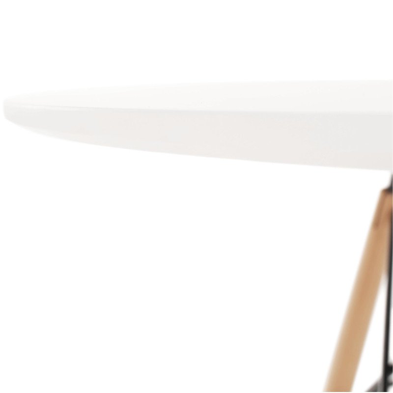 Kondela Jedálenský stôl, biela/buk, priemer 90 cm, GAMIN 2 NEW 90
