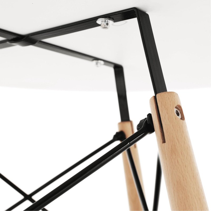 Kondela Jedálenský stôl, biela/buk, priemer 90 cm, GAMIN 2 NEW 90