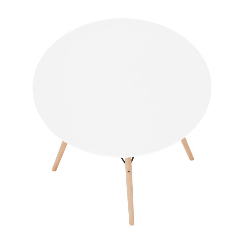 Kondela Jedálenský stôl, biela/buk, priemer 90 cm, GAMIN 2 NEW 90