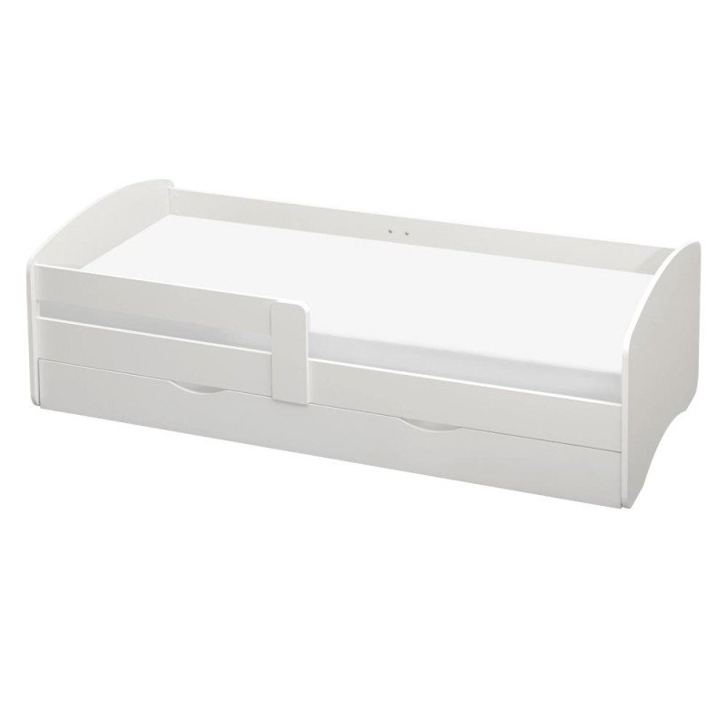 Kondela Posteľ s roštom a úložným priestorom 90x200, biela, COCOLINO