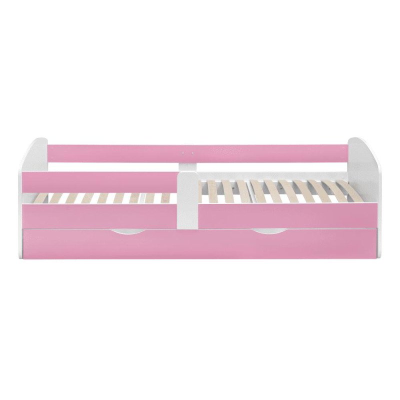 Kondela Posteľ s roštom a úložným priestorom 90x200, biela/ružová, COCOLINO