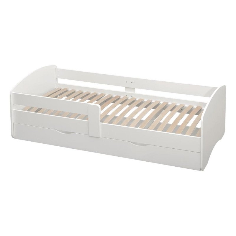 Kondela Posteľ s roštom a úložným priestorom 80x160, biela, COCOLINO