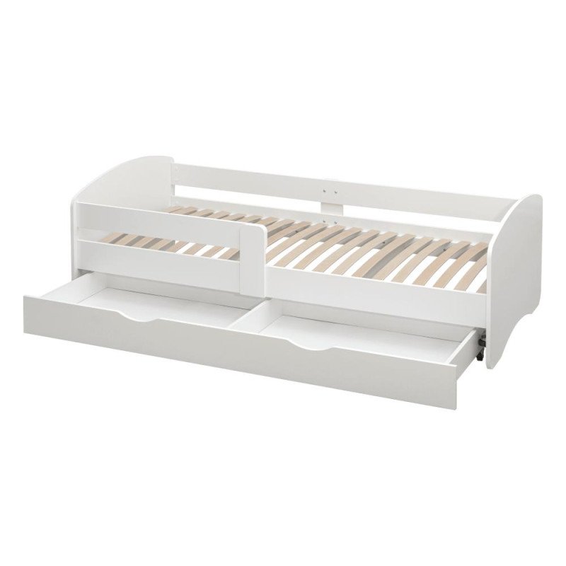 Kondela Posteľ s roštom a úložným priestorom 80x160, biela, COCOLINO