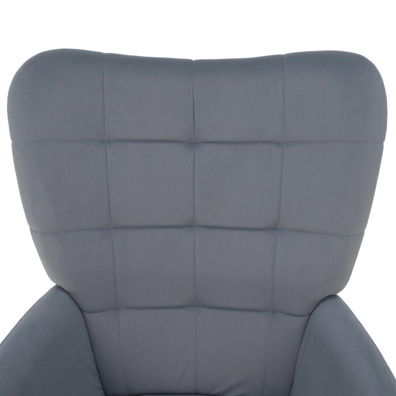 Kondela Kreslo s podnožou, sivá Velvet látka/čierna, HABEN