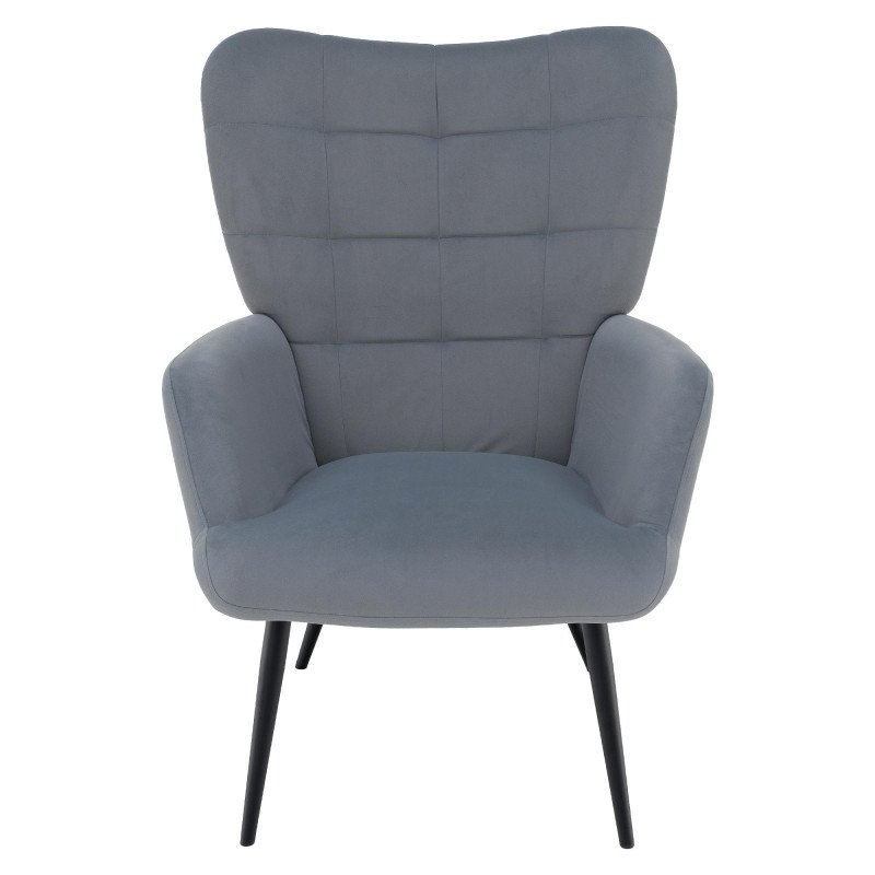 Kondela Kreslo s podnožou, sivá Velvet látka/čierna, HABEN