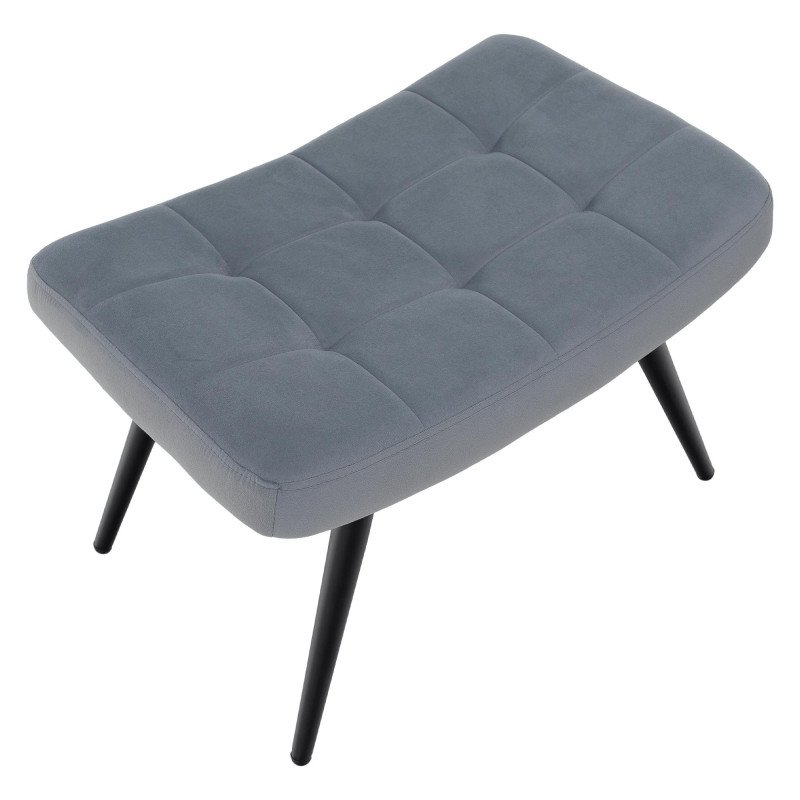 Kondela Kreslo s podnožou, sivá Velvet látka/čierna, HABEN
