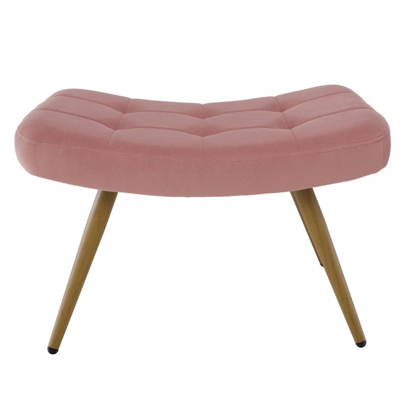 Kondela Kreslo s podnožou, ružová Velvet látka/dub, HABEN