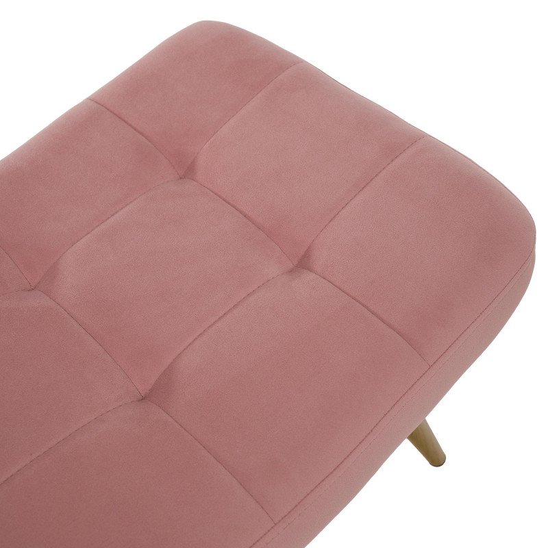 Kondela Kreslo s podnožou, ružová Velvet látka/dub, HABEN