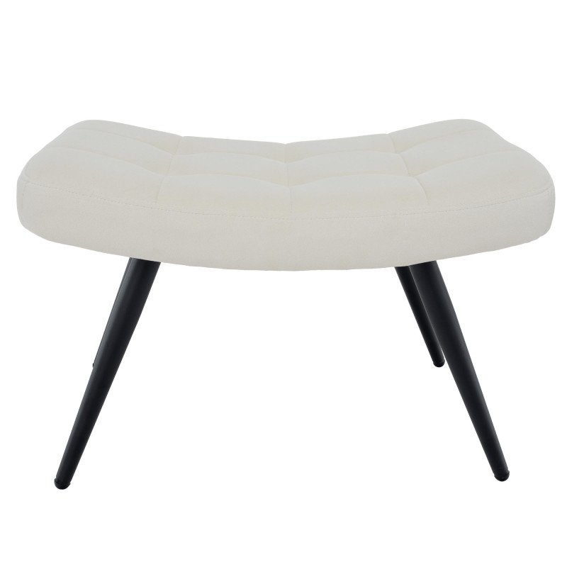 Kondela Kreslo s podnožou, biela Velvet látka/čierna, HABEN