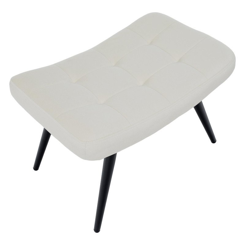 Kondela Kreslo s podnožou, biela Velvet látka/čierna, HABEN