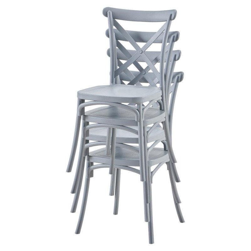 Kondela Stohovateľná stolička, sivá, SAVITA