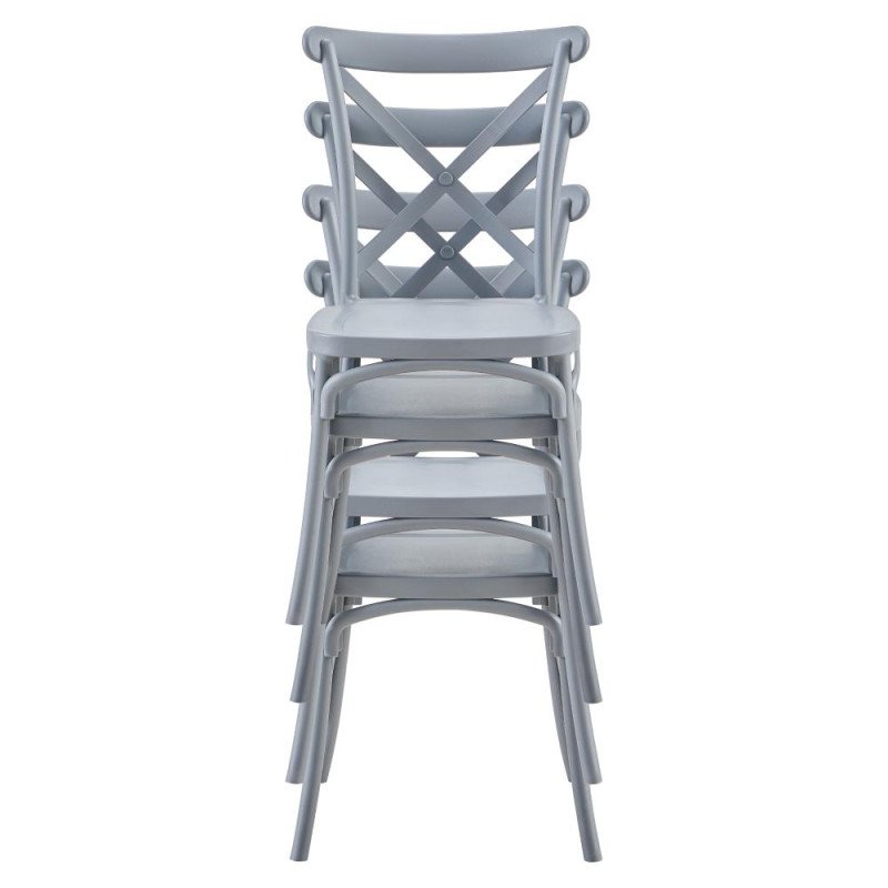 Kondela Stohovateľná stolička, sivá, SAVITA