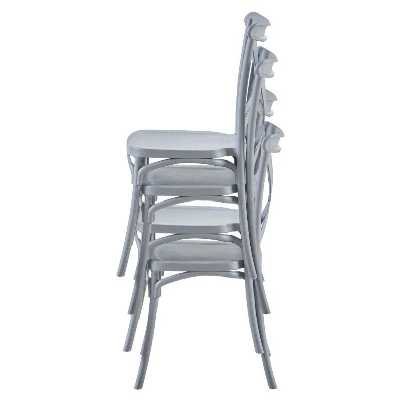 Kondela Stohovateľná stolička, sivá, SAVITA