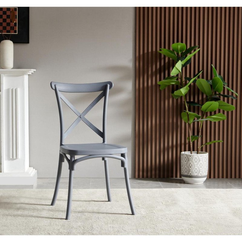 Kondela Stohovateľná stolička, sivá, SAVITA