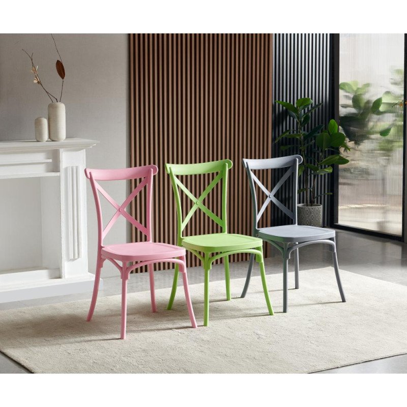 Kondela Stohovateľná stolička, sivá, SAVITA