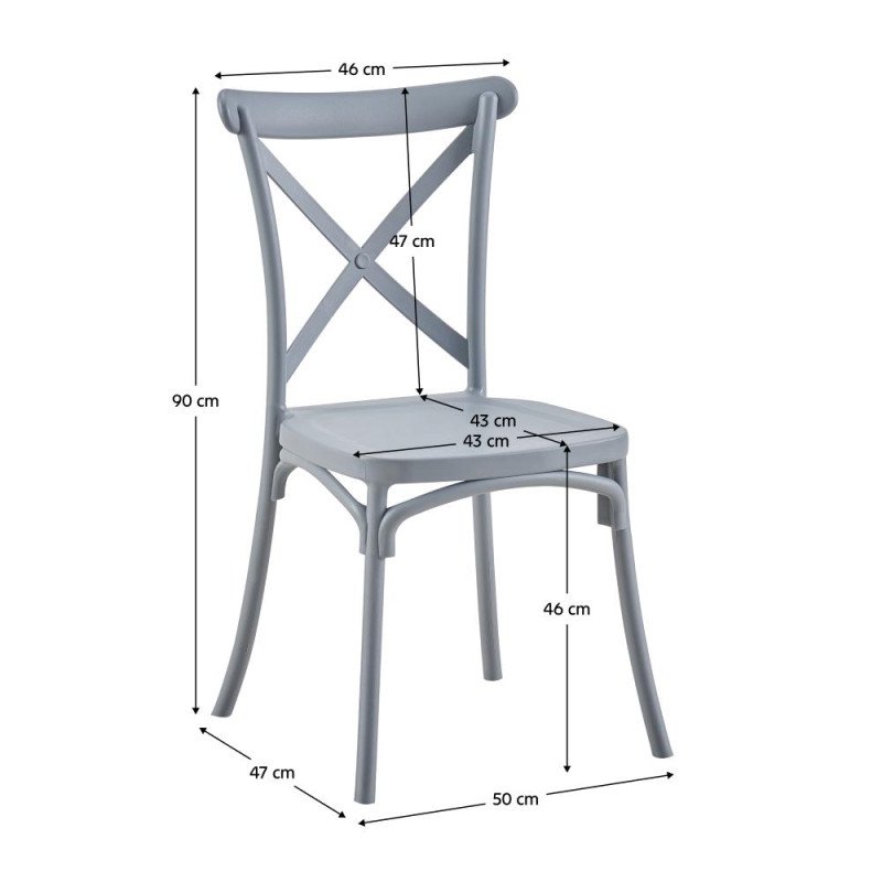 Kondela Stohovateľná stolička, sivá, SAVITA