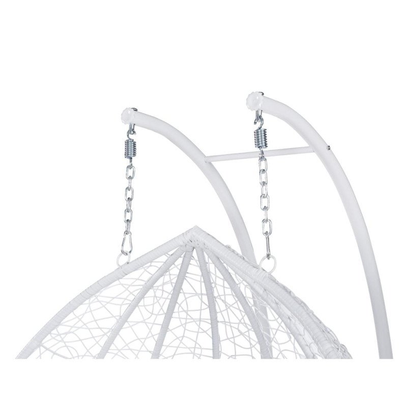 Kondela Závesné dvojkreslo, biela/vzor kvety, DELIA