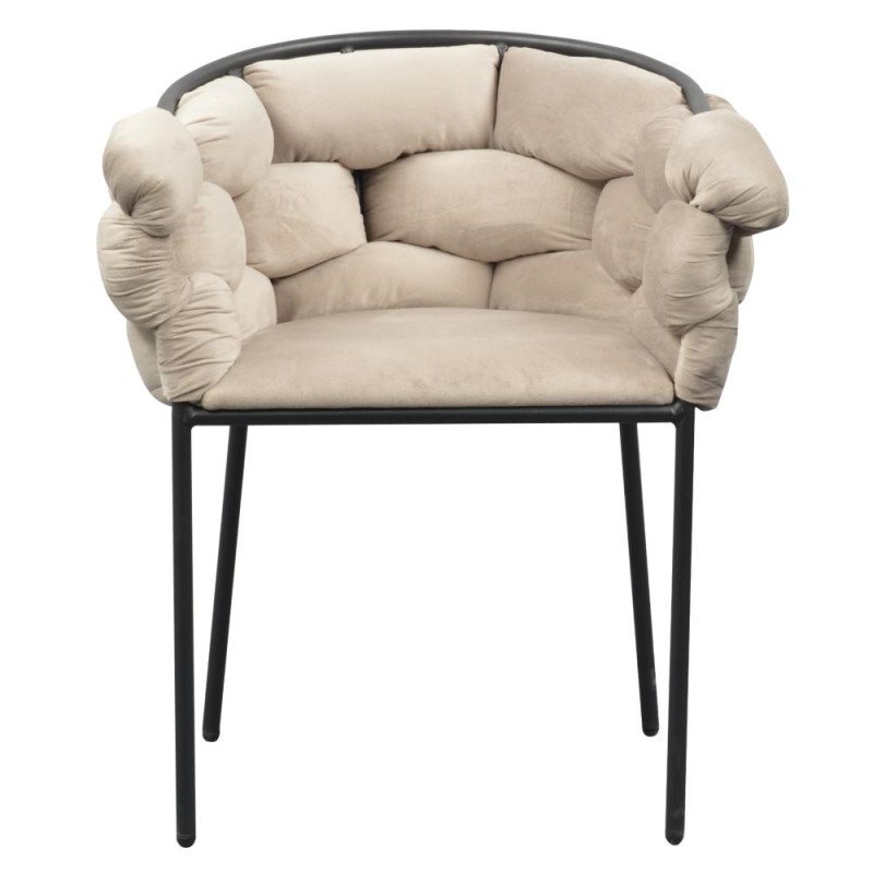 Kondela Jedálenské kreslo, sivohnedá Taupe Velvet látka/čierna, DOROTA