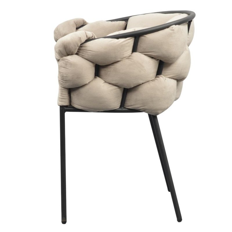Kondela Jedálenské kreslo, sivohnedá Taupe Velvet látka/čierna, DOROTA