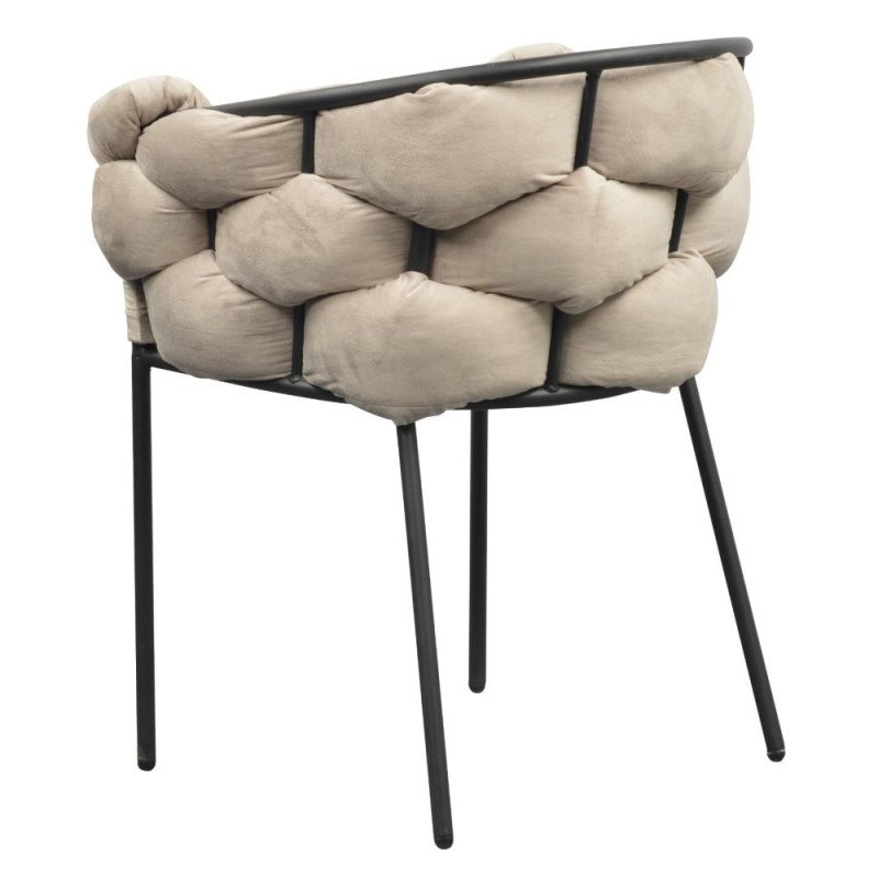 Kondela Jedálenské kreslo, sivohnedá Taupe Velvet látka/čierna, DOROTA