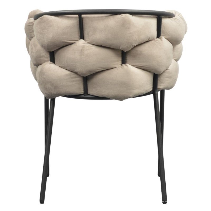 Kondela Jedálenské kreslo, sivohnedá Taupe Velvet látka/čierna, DOROTA