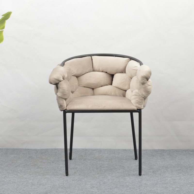 Kondela Jedálenské kreslo, sivohnedá Taupe Velvet látka/čierna, DOROTA