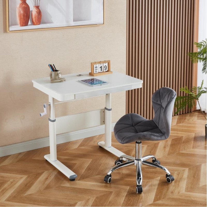 Kondela Rastúci písací stôl, biela, JANIS