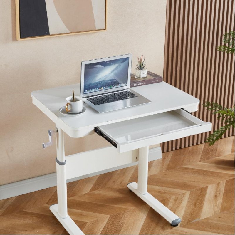 Kondela Rastúci písací stôl, biela, JANIS