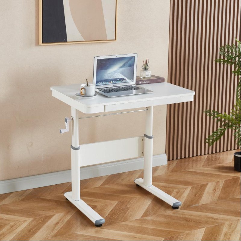 Kondela Rastúci písací stôl, biela, JANIS