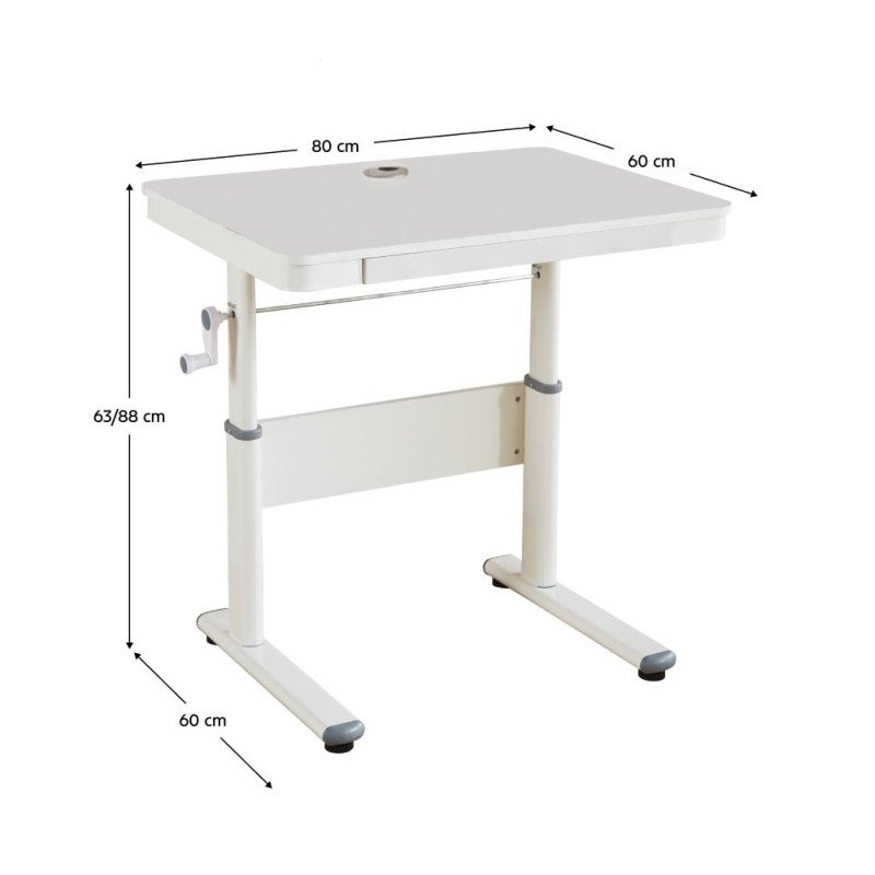 Kondela Rastúci písací stôl, biela, JANIS