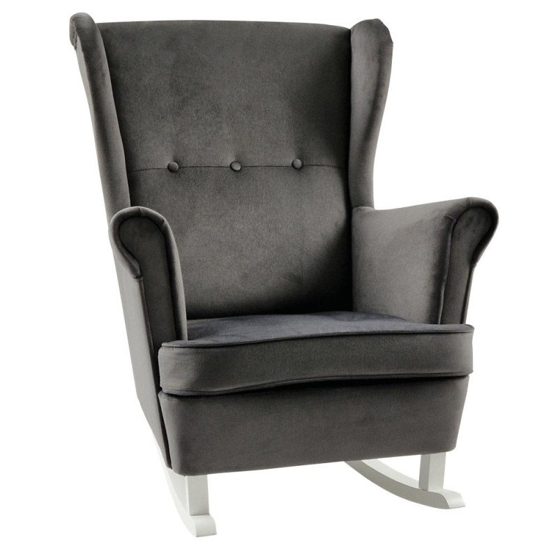 Kondela Hojdacie kreslo ušiak, tmavosivá/biela, TEJA