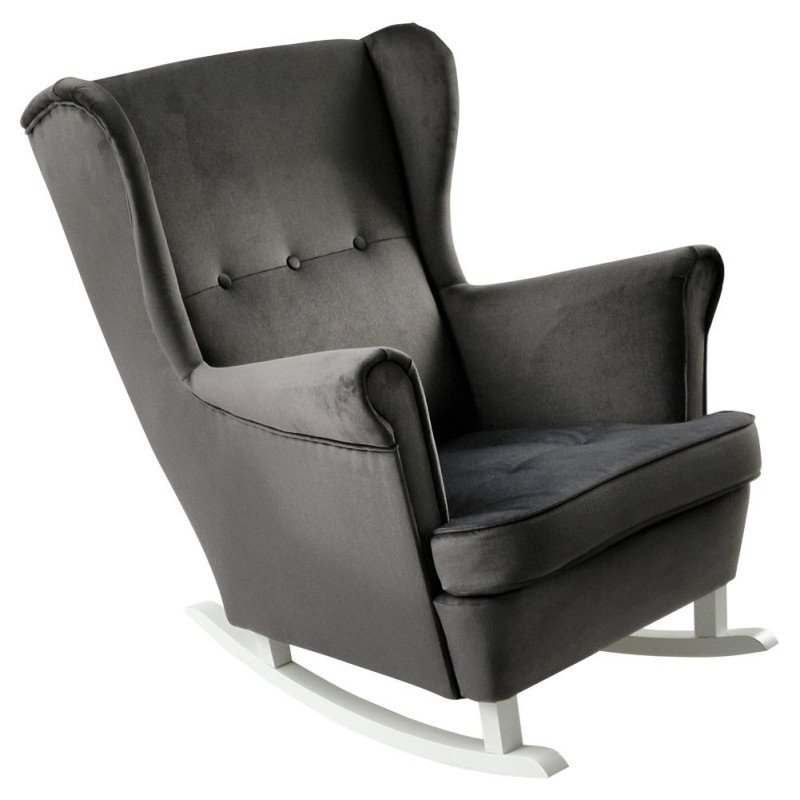 Kondela Hojdacie kreslo ušiak, tmavosivá/biela, TEJA