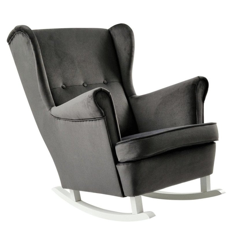 Kondela Hojdacie kreslo ušiak, tmavosivá/biela, TEJA