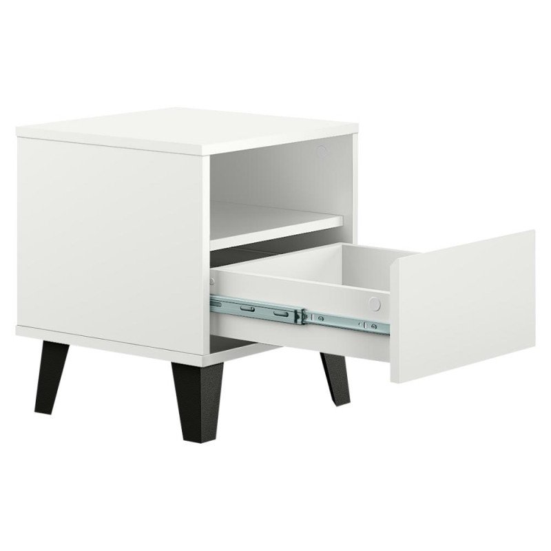Kondela Nočný stolík, biela, BOGAN 1S