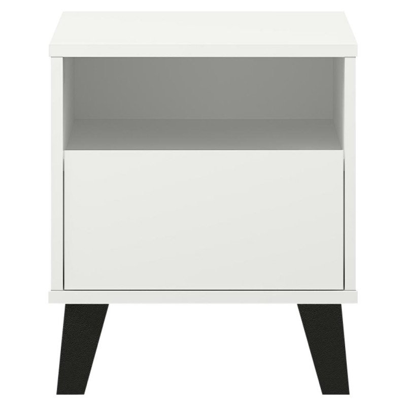 Kondela Nočný stolík, biela, BOGAN 1S