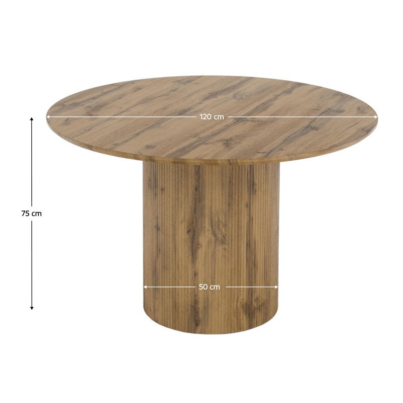 Kondela Jedálenský stôl, dub, priemer 120 cm, MAHIR TYP 2