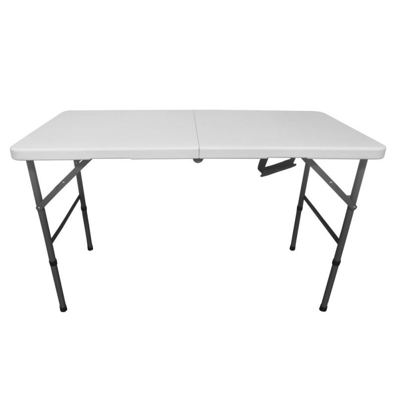 Kondela Záhradný skladací stôl, 120x60 cm, biela/sivá, MAHAL TYP 1