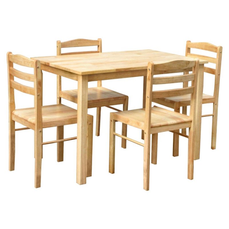 Kondela Jedálenský set 1+4, masívne drevo, prírodná, LOAK