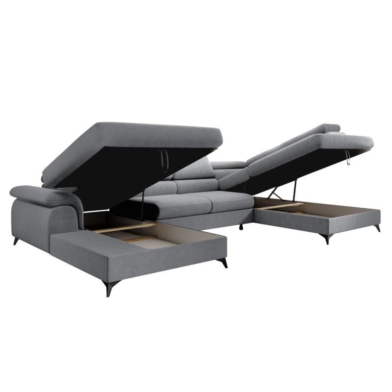 Kondela Rozkladacia sedacia súprava, sivá, pravá, POLY ROH U