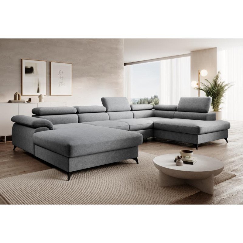 Kondela Rozkladacia sedacia súprava, sivá, pravá, POLY ROH U