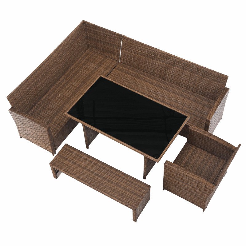 Kondela Záhradný ratanový set, sivohnedá/svetlohnedá, SAGIR