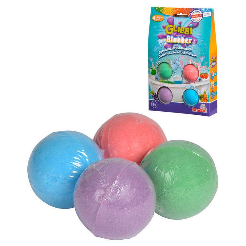 SIMBA Glibbi Blubber šumivé bomby barevné set 4ks do vody do koupele