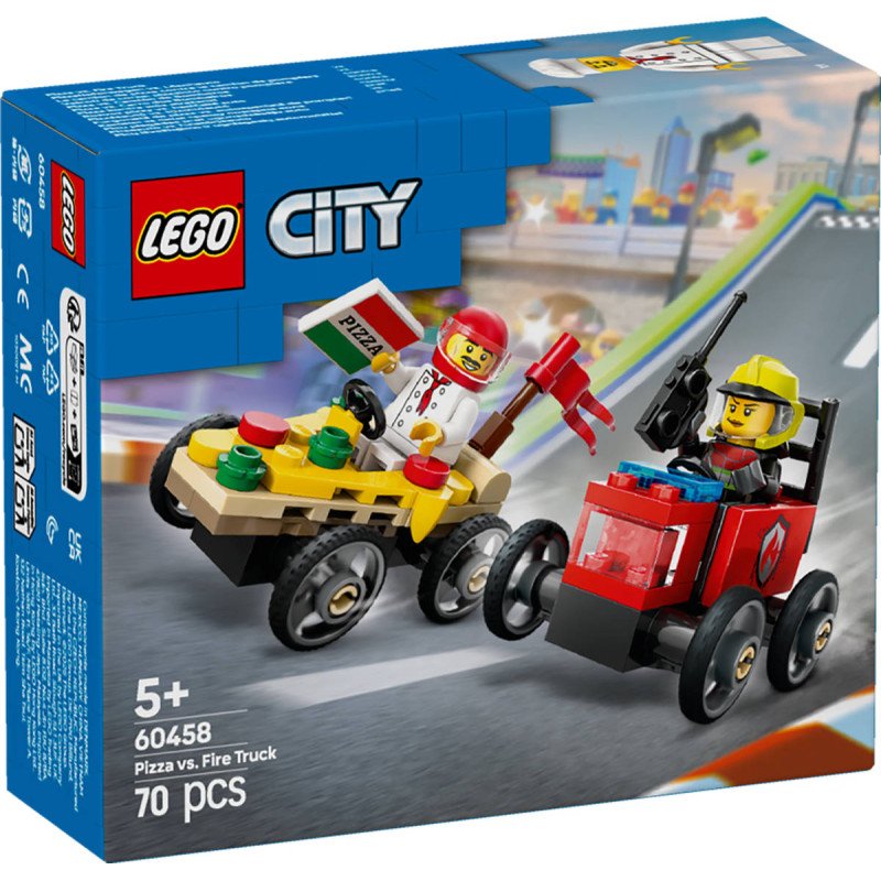 LEGO CITY Závodní balíček: Rozvoz pizzy vs. hasičské auto 60458 STAVEBNICE