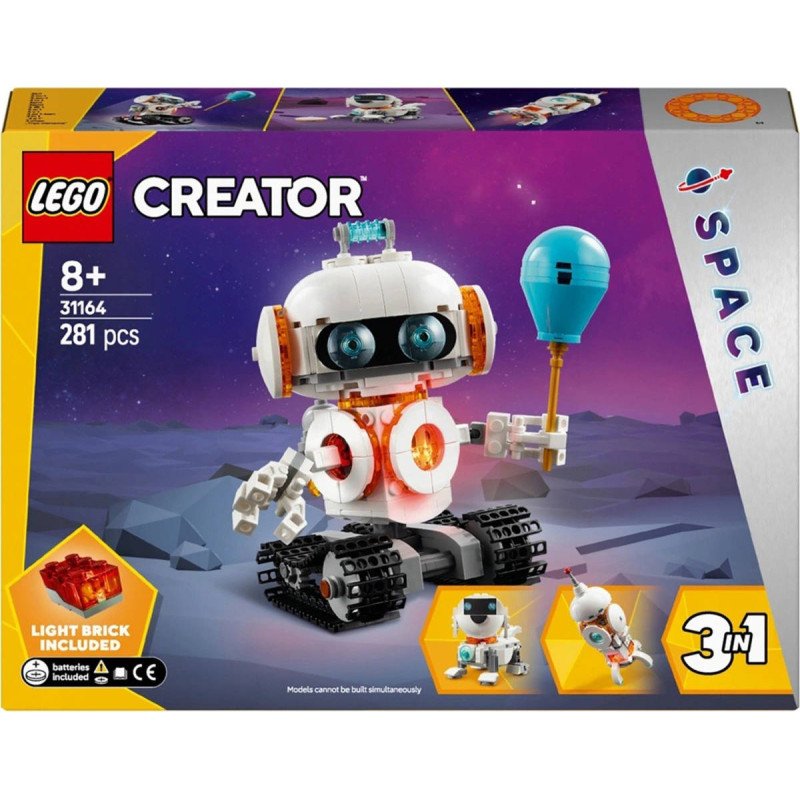 LEGO CREATOR Vesmírný robot na baterie Světlo 3v1 31164 STAVEBNICE