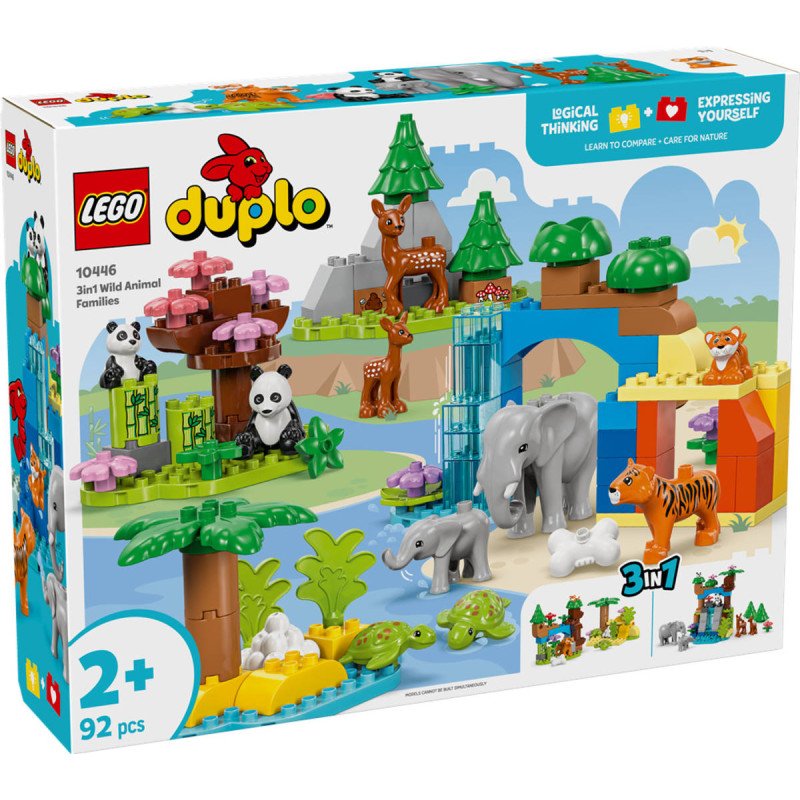 LEGO DUPLO Rodinky divokých zvírat 3v1 10446 STAVEBNICE